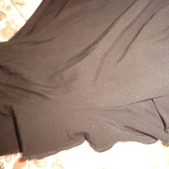 NEW GRECERELLE Maxi Wrap Dress M Black Waist Ties Ruffled Cap Sleeves V-Neck - Picture 12 of 16